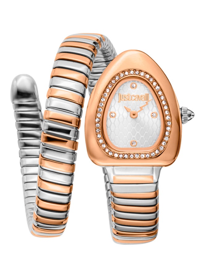 Just Cavalli ساعة كافالي النسائية بتصميم ثنائي اللون بقرص فضي على شكل ثعبان - JC1L249M0065 - Image 1