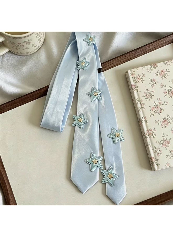 Pre-tied Tie for Ladies and Girls, Adjustable Clip-on Tie for School Use, Star Tie, Shirt Party Cosplay Accessory - Image 2