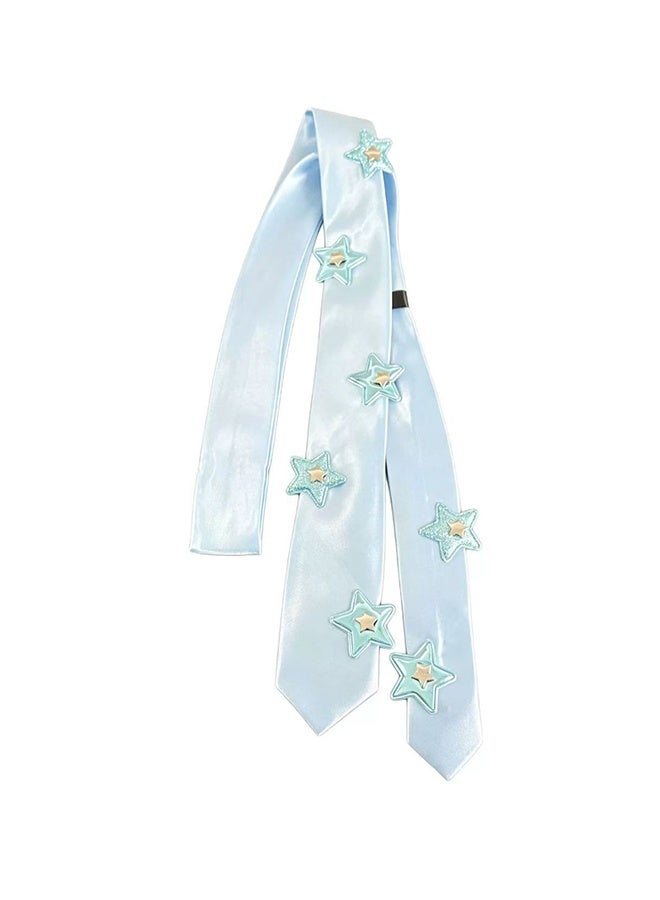 Pre-tied Tie for Ladies and Girls, Adjustable Clip-on Tie for School Use, Star Tie, Shirt Party Cosplay Accessory - Image 1