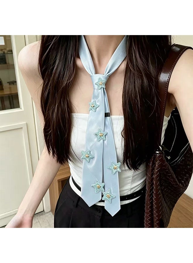 Pre-tied Tie for Ladies and Girls, Adjustable Clip-on Tie for School Use, Star Tie, Shirt Party Cosplay Accessory - Image 3