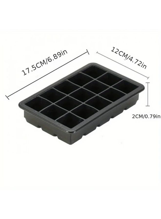 Black 8 Grid Silicone Ice Cube Tray With Lid Easy Release For Home And Bar - Image 3