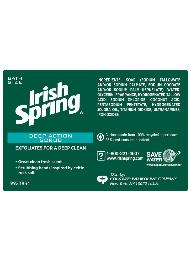 Irish Spring Irish Spring Deep Action Scrub, Exfoliating Bar Soap, 3.7 Ounce, 6 Bar Pack  - Image 3