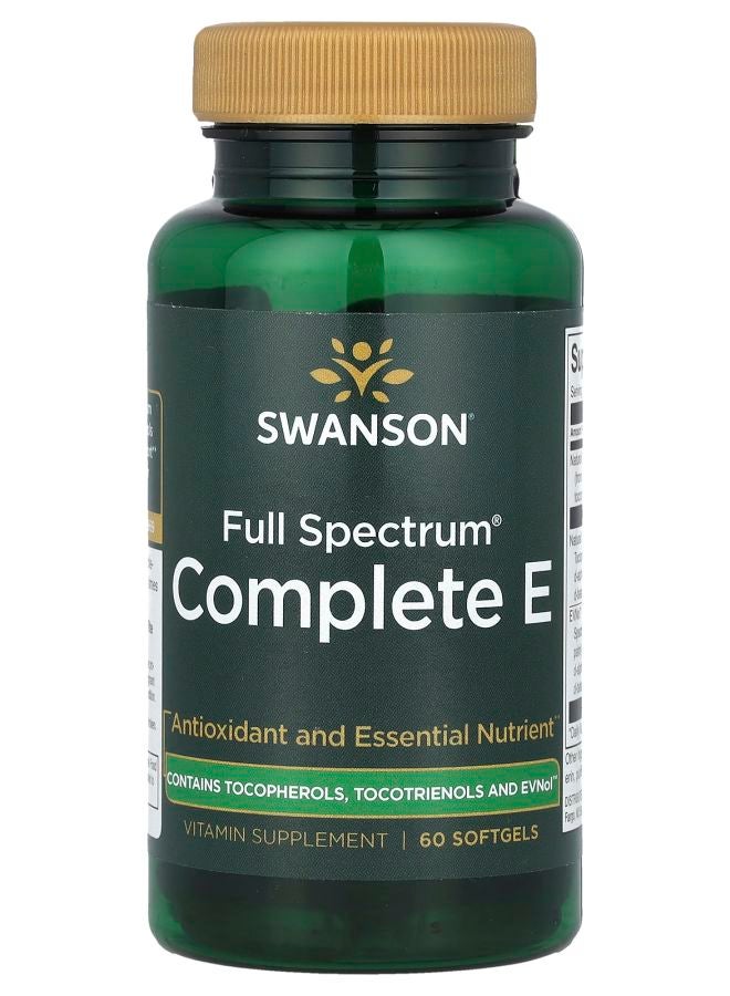 SWANSON فيتامين E كامل الطيف® 60 كبسولة لينة