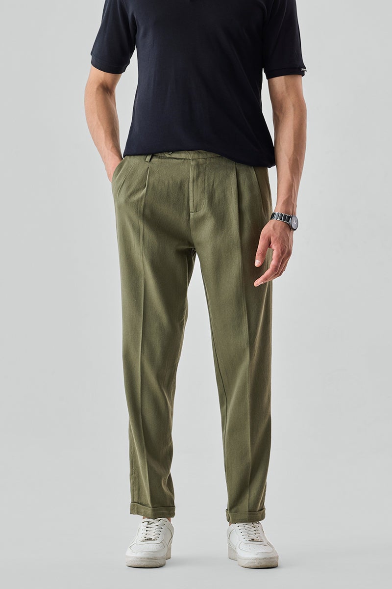 SNITCH Slim Fit 100% Cotton Twill Trousers - Image 1