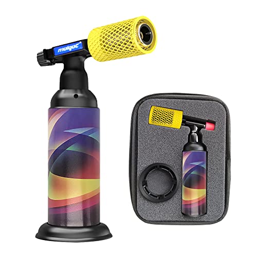 Molgoc Butane Torch with Antiscalding DeviceStainless Steel Protective CoverRefillable Kitchen Torch LighterAdjustable Flame Guard Butane Gas Not IncludedYellow Yellow Plus - Image 1