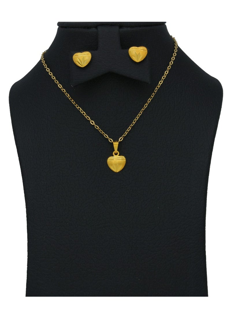 FK Jewellers Gold Heart Shaped Pendant Set 18KT - Image 1