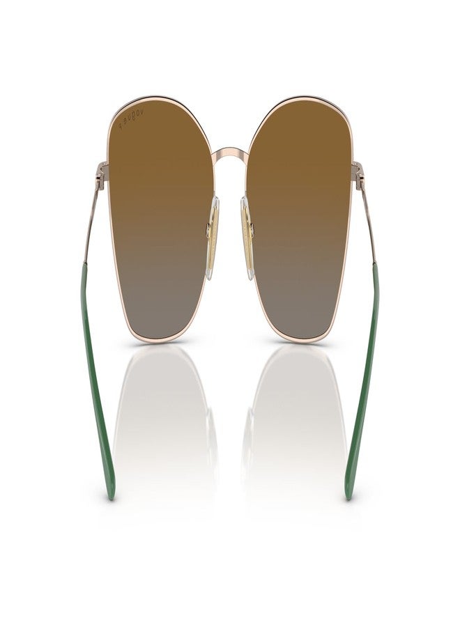 Vogue Eyewear Woman Sunglasses Light Brown Frame, Polarized Gradient Brown Lenses, 58MM - Image 4