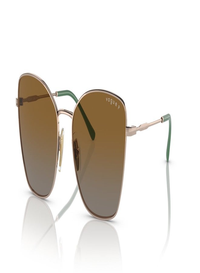 Vogue Eyewear Woman Sunglasses Light Brown Frame, Polarized Gradient Brown Lenses, 58MM - Image 2