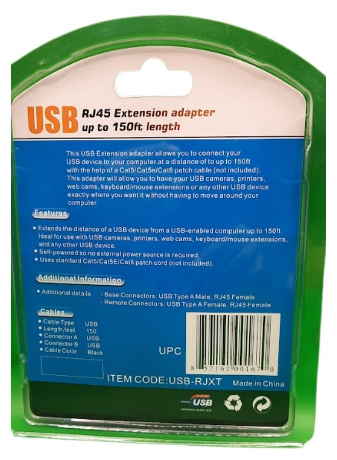 محول تمديد USB RJ45 بطول 150 قدمًا | مدّ أجهزة USB حتى 150 قدمًا | متوافق مع التوصيل والتشغيل - Image 2