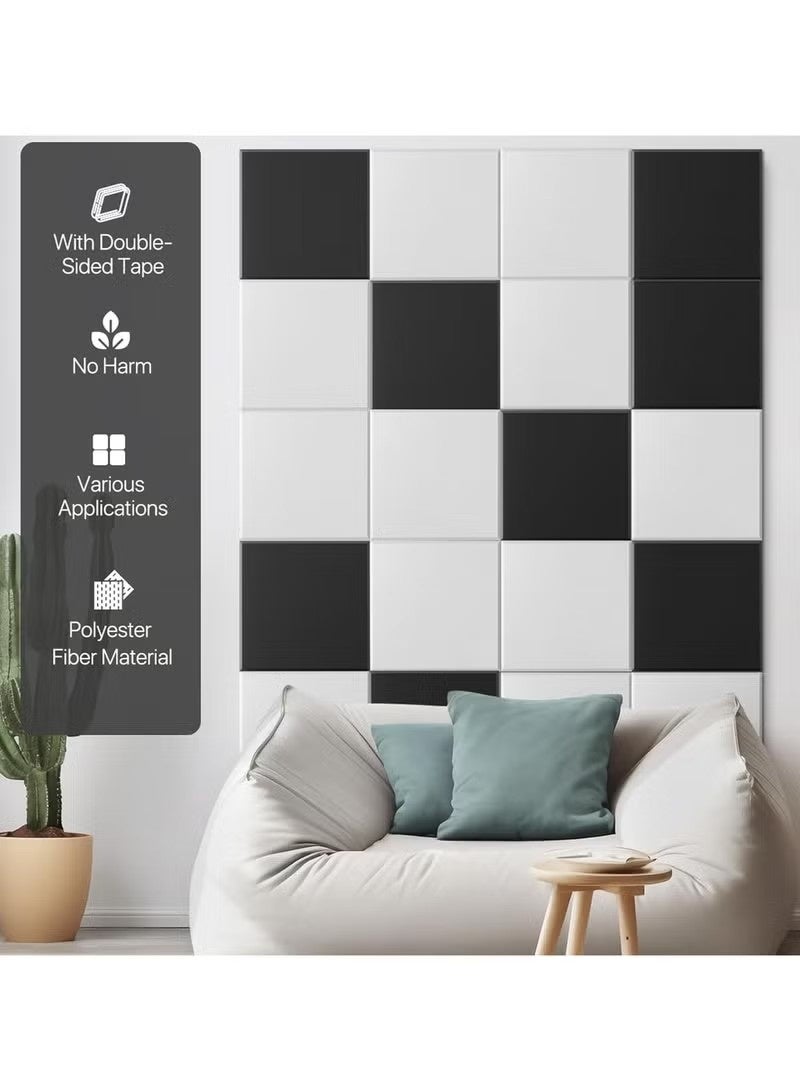 Realfrog 12 Pack Acoustic Wall Panels with Self-Adhesive,12" X 12" X 0.4" Sound Proof Foam Panels, Decorative Soundproof Wall Panels, Sound Proof Absorbing Tiles for Home&Offices, White - Image 2