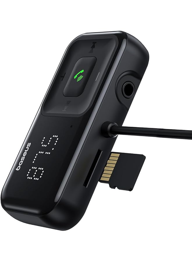 Baseus T Typed S16 Wireless Mp3 & Car Charger, Wireless Handsfree Car Kit Aux Audio Mp3 Player Built-In Mic For Bluetooth Phone Calls, Quick Car Phone Charger For Iphone, Samsung, Huawei, Etc - Image 3