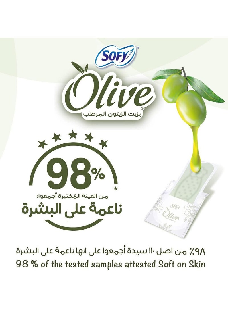 صوفي فوط صحية يومية مرطبة بزيت الزيتون، 40 قطعة - Image 3