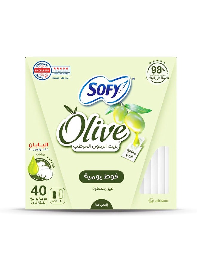 صوفي فوط صحية يومية مرطبة بزيت الزيتون، 40 قطعة - Image 2