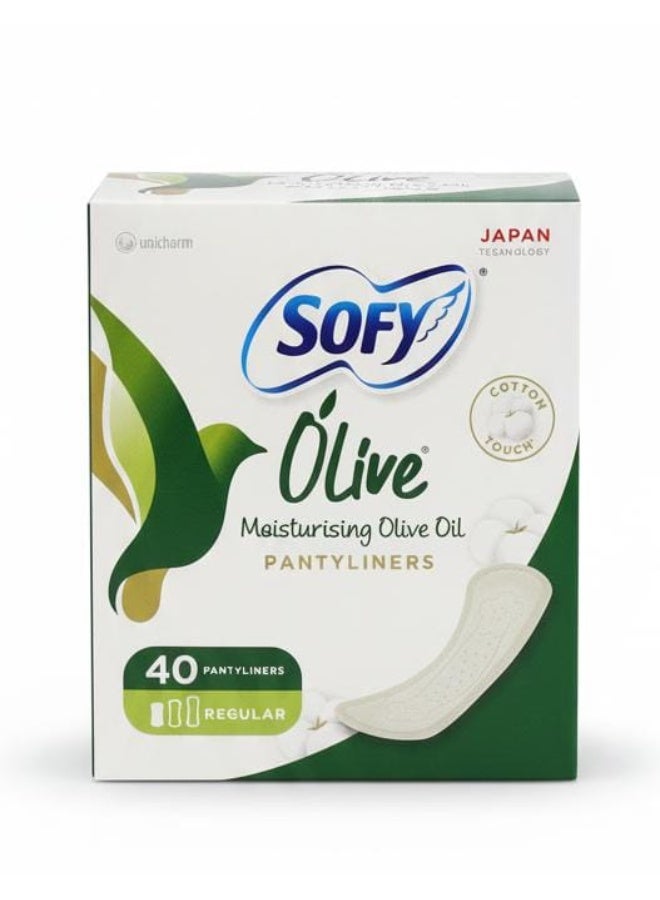 صوفي فوط صحية يومية مرطبة بزيت الزيتون، 40 قطعة - Image 1
