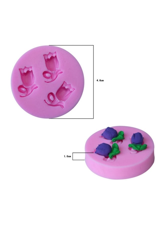 Small Cake Bread Jelly Candy Tulips Flower Mold Baking Mould Pink - Image 3