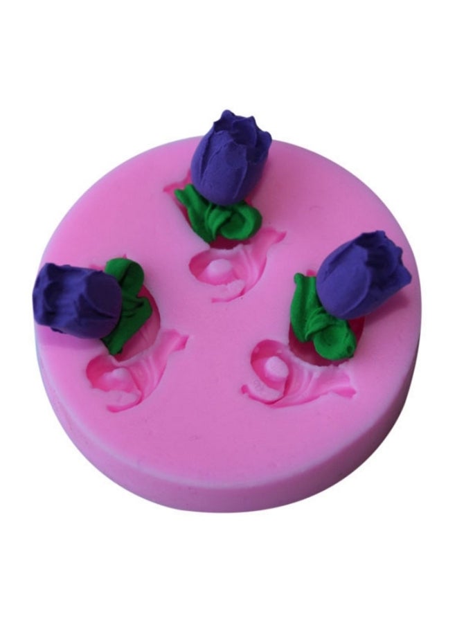 Small Cake Bread Jelly Candy Tulips Flower Mold Baking Mould Pink - Image 2