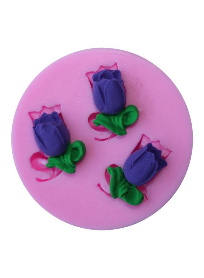 Small Cake Bread Jelly Candy Tulips Flower Mold Baking Mould Pink - Image 1