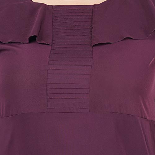 Indietoga Women's Plus Size Purple Solid Long Maxi Dress (6XL) - Image 3