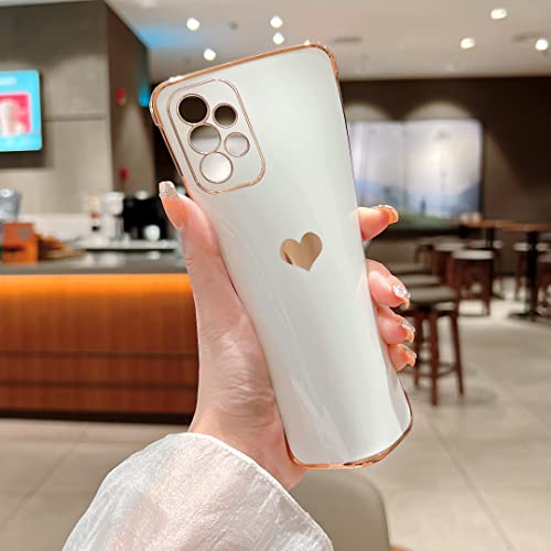 phylla Compatible with Samsung Galaxy A23 6.6" Phone Case Plating Gold Cute Heart Cover with Camera Protection Soft Silicone Shockproof Bumper for Samsung Galaxy A23 4g/5g Universal (Black) - Image 5