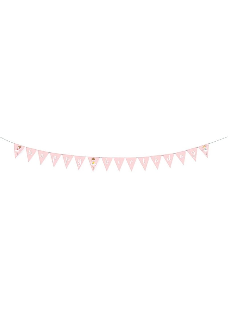 Happy Birthday Ballerina Pennant Garland Paper 180cm