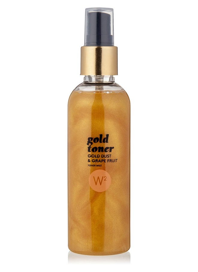 W2 Why Wait Gold Toner Gold Dust & Grape Fruit Toner | 24K Gold Bhasma | Moisturises Skin & Reduces Pore Size - 100Ml  - Image 2