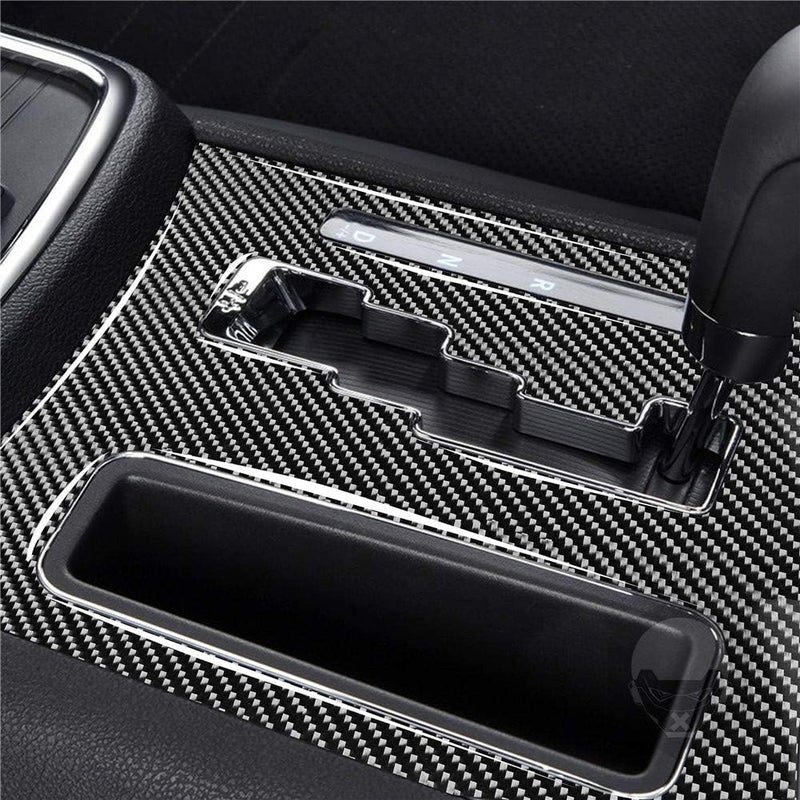 cheekyglo Car Cron Fiber Decortive Sticker, Car utomtic Ger Shift Control Pnel Trim Sticker Decortion Self-dhesive ccessories Fit for Dodge Chrger LD 7th SE SXT SRT8 2011-2014- - Image 5