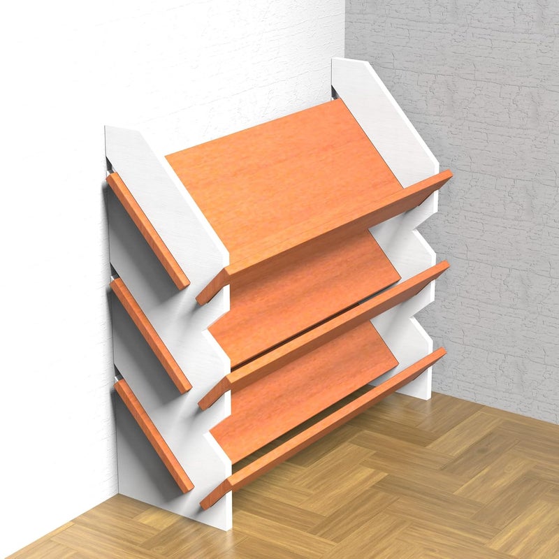 InnoFur Allvany DIY Portable Show RackOrganizerMultiPurpose Shelf Storage Cabinet Stand Expandable for Heels Boots Slippers Wooden Wall and Floor Mounted 3 Shelf - Image 3