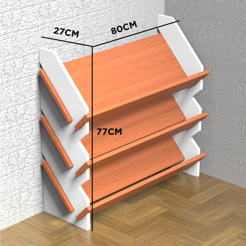 InnoFur Allvany DIY Portable Show RackOrganizerMultiPurpose Shelf Storage Cabinet Stand Expandable for Heels Boots Slippers Wooden Wall and Floor Mounted 3 Shelf - Image 2