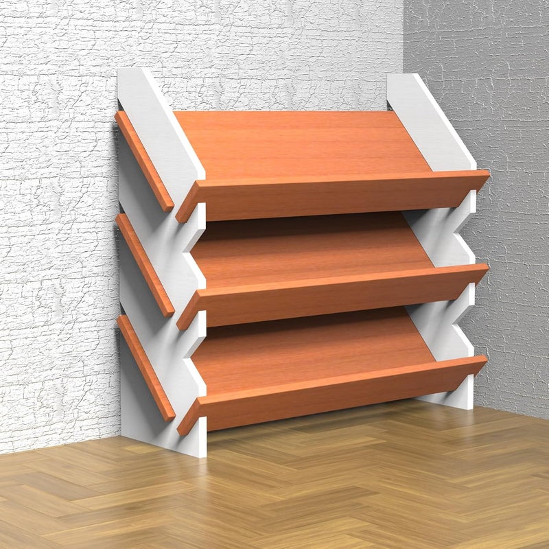 InnoFur Allvany DIY Portable Show RackOrganizerMultiPurpose Shelf Storage Cabinet Stand Expandable for Heels Boots Slippers Wooden Wall and Floor Mounted 3 Shelf - Image 1