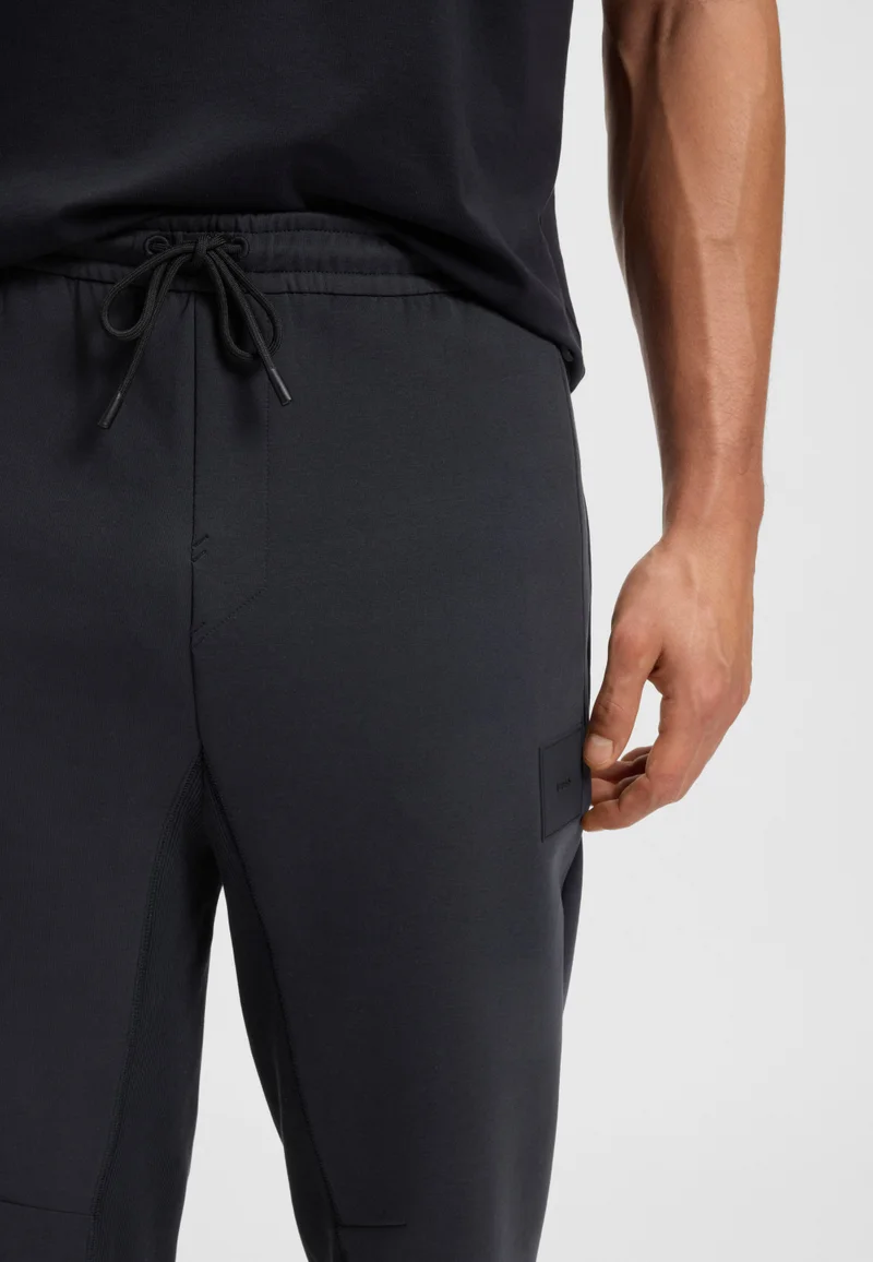 BOSS Cotton-blend tracksuit bottoms with stretch