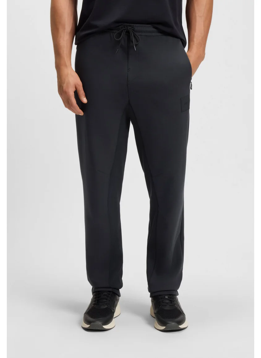 BOSS Cotton-blend tracksuit bottoms with stretch