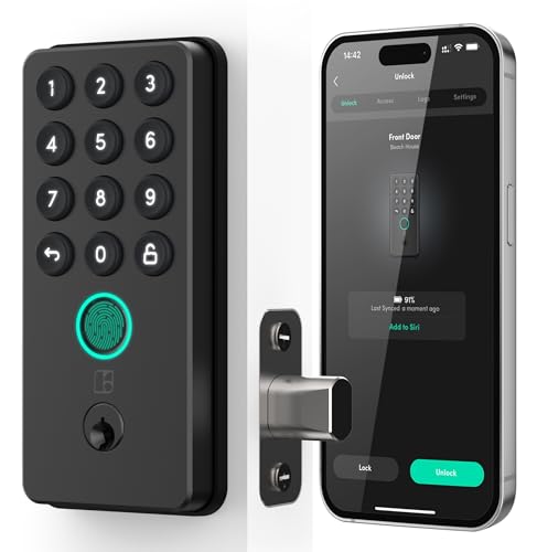 igloohome (New!) Deadbolt Go Smart Lock w/Fingerprint, Digital Keys, Remote PIN Codes, WiFi Bridge (Sold Separately) - Tested to ANSI Standards, Easy to Install (Matte Black) - Image 1