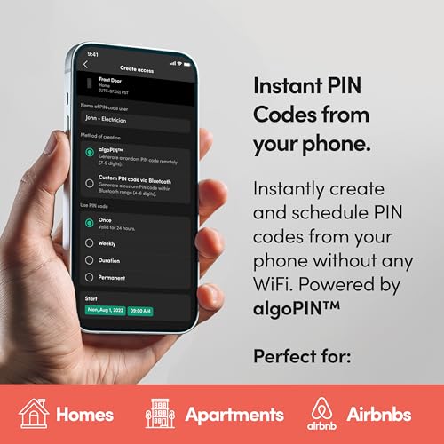 igloohome (New!) Deadbolt Go Smart Lock w/Fingerprint, Digital Keys, Remote PIN Codes, WiFi Bridge (Sold Separately) - Tested to ANSI Standards, Easy to Install (Matte Black) - Image 5