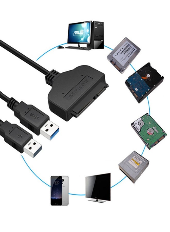 EHOME USB 2.0/3.0 To SATA 22 Pin Data Power Adapter Cable For 2.5-Inch HDD - Image 2