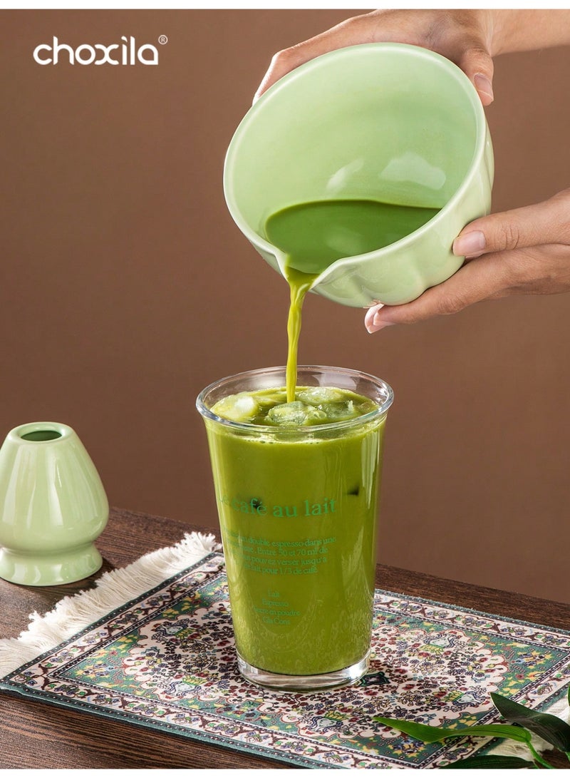 choxila 7pcs Matcha Traditional Starter Set, Matcha Whisk Set, Matcha Tea Making Kit Set, Matcha Gift Set with Bag,   Includes Matcha Bowl, Bamboo Matcha Whisk, Tea Scoop, Whisk Holder, Matcha Sifter, Tea Cup, Tea Mat - Image 4