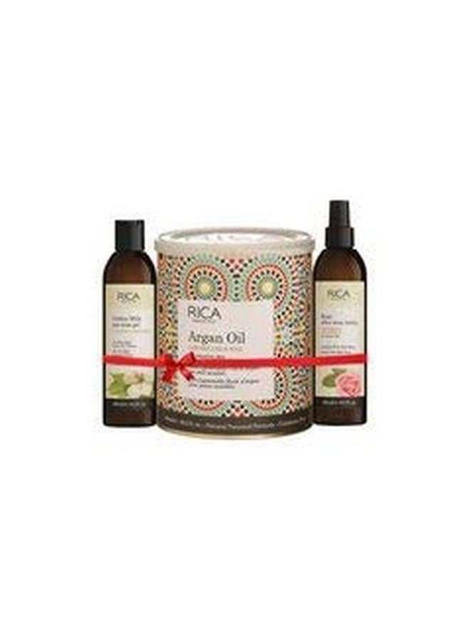 Rica Rica Argan Oil Wax Combo Kit (1 Rica Body Wax 1 Cotton Milk Pre Waxing Gel 1 Rica Rose After Wax Lotion)  - Image 2