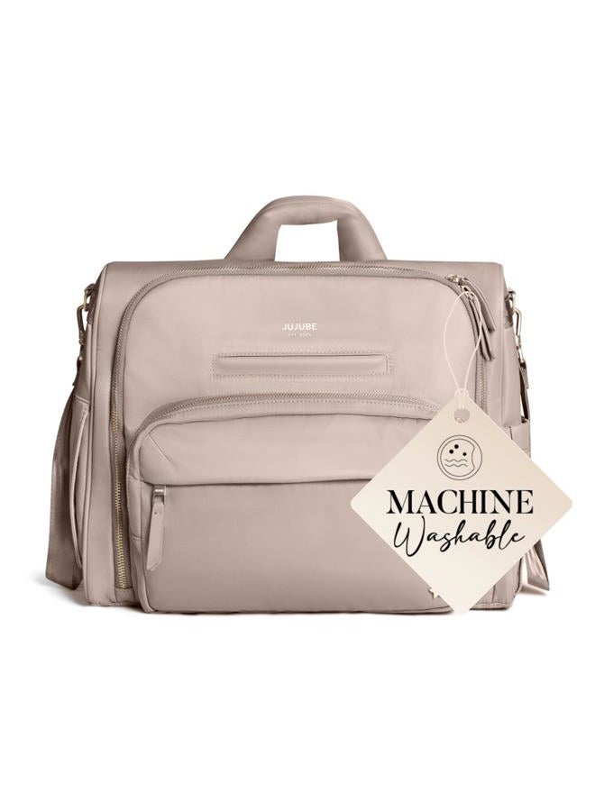 JuJuBe Satchel - Convertible Baby Diaper Bag Backpack - Baby Boy or Baby Girl - Large Diaper Bag with Changing Station - Travel Backpack | Taupe - Image 2