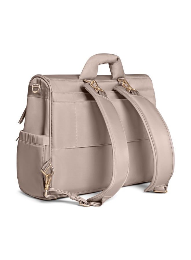 JuJuBe Satchel - Convertible Baby Diaper Bag Backpack - Baby Boy or Baby Girl - Large Diaper Bag with Changing Station - Travel Backpack | Taupe - Image 3