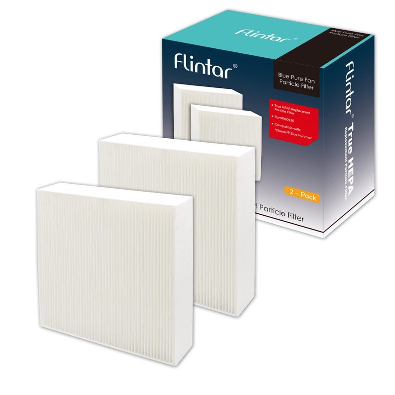 Flintar True HEPA Particle Filter Replacement Compatible with Blueair Blue Pure Fan True HEPA Particle Filters Part Number 100930 2Pack