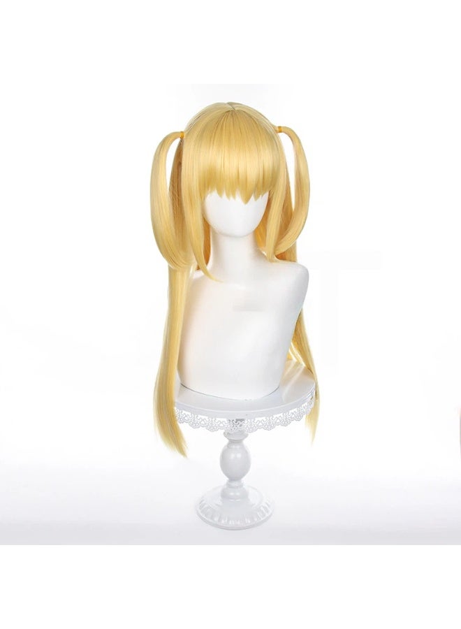 general Death Note Misa Amane Cosplay Wig Golden Double Ponytail Gift for Family and Friends - Image 2