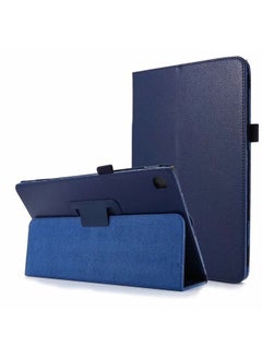 Case Cover For Samsung Galaxy Tab A7 10.4 2020 T500 Litchi Texture Horizontal Flip Solid Color Leather Case with Holder Dark Blue