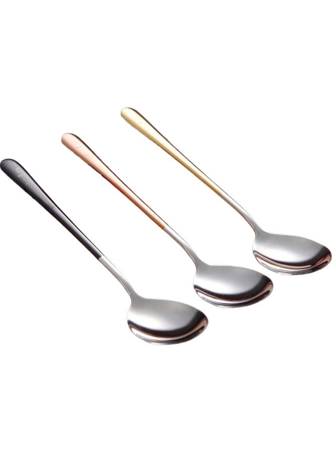 Onlycook 304 Stainless Steel Spoons, Colorfast Soup Spoons, Watermelon Spoons, Rice Spoons, Long-Handled Dessert Spoons, Mixing Spoons - Main Image 3 Pieces - Image 2