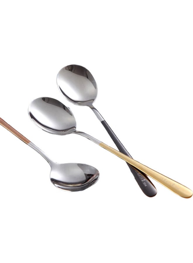 Onlycook 304 Stainless Steel Spoons, Colorfast Soup Spoons, Watermelon Spoons, Rice Spoons, Long-Handled Dessert Spoons, Mixing Spoons - Main Image 3 Pieces - Image 3