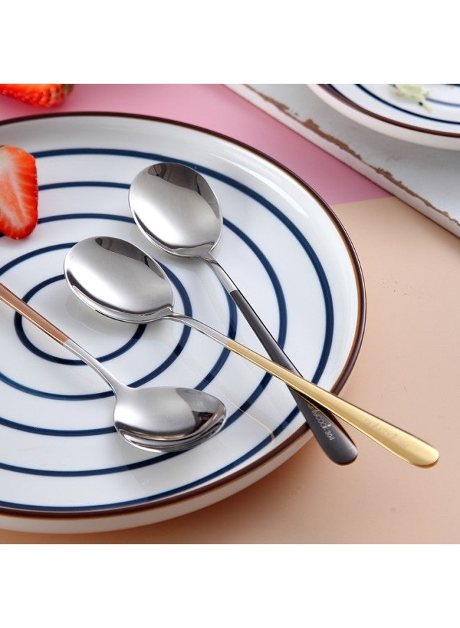 Onlycook 304 Stainless Steel Spoons, Colorfast Soup Spoons, Watermelon Spoons, Rice Spoons, Long-handled Dessert Spoons, Mixing Spoons - Main Image 3 Pieces - Image 3