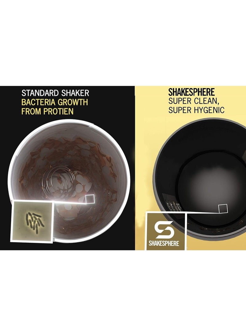شيكسفير كوب ShakeSphere Tumbler: زجاجة رج البروتين مع نافذة شفافة، 24 أونصة - كوب خلط بدون شفرة لهرس الفاكهة، بدون كرة خلط - مسحوق مشروب خلاط قبل التمرين، صالة الألعاب الرياضية (أبيض غير لامع) - Image 4