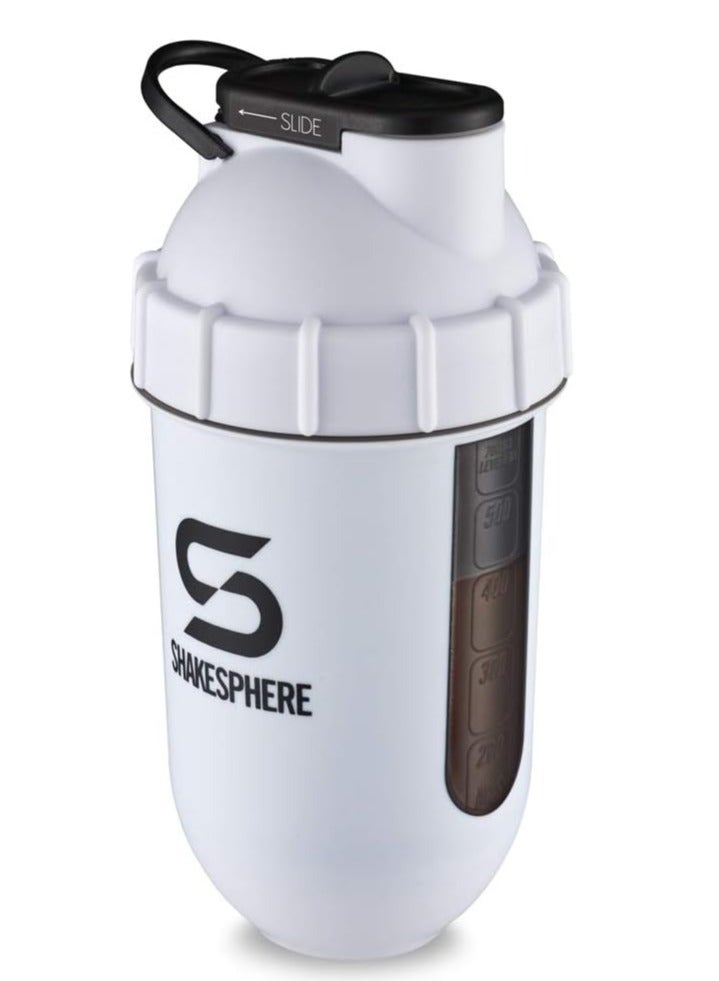 شيكسفير كوب ShakeSphere Tumbler: زجاجة رج البروتين مع نافذة شفافة، 24 أونصة - كوب خلط بدون شفرة لهرس الفاكهة، بدون كرة خلط - مسحوق مشروب خلاط قبل التمرين، صالة الألعاب الرياضية (أبيض غير لامع) - Image 1