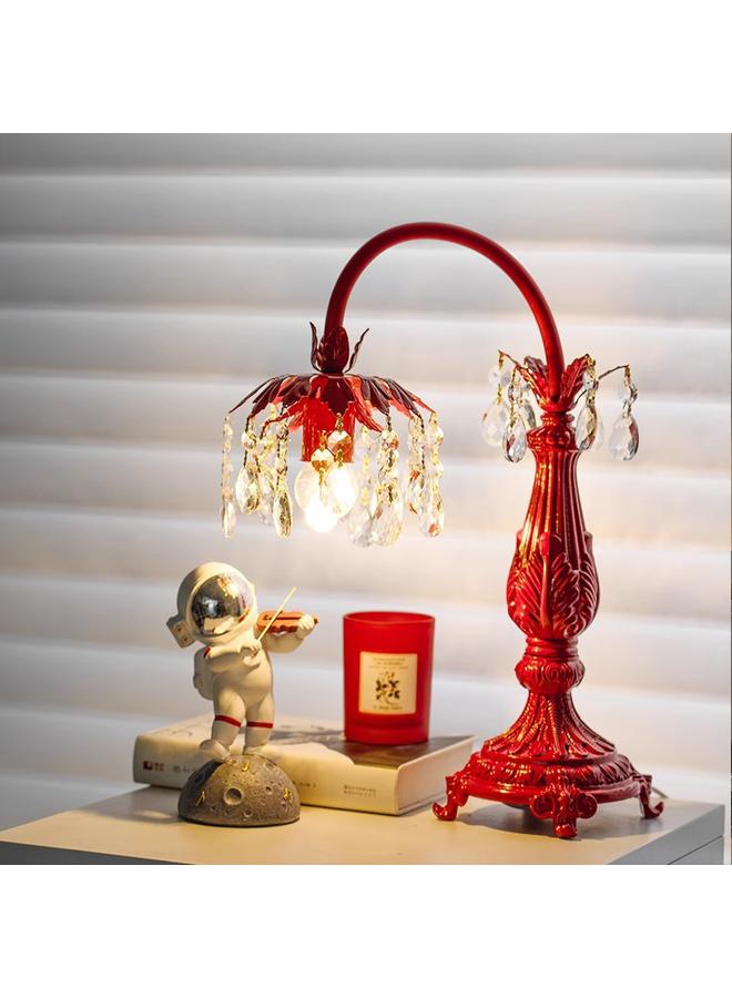 Bluejw Vintage Bedside Table Lamp Atmosphere Lamp Bedroom Ins French Style Pastoral DIY Reversible Birthday Gift Flower Table Lamp - Image 3