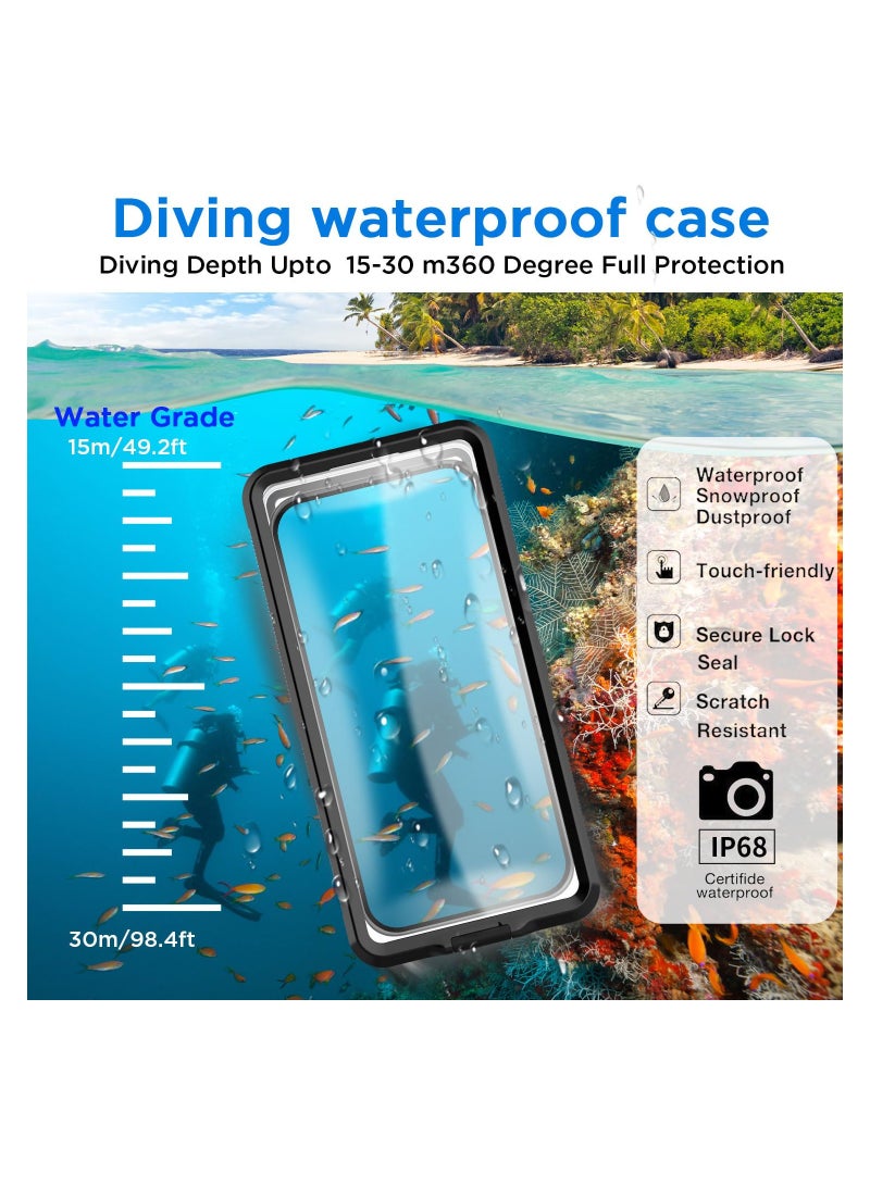 SOLARAE AICase Waterproof Phone Case, Universal Self-Check Function, Underwater Pouch Dry Bag, Beach Travel Essentials Tech Gadgets for iPhone 15 14 13 11 12/Samsung S24/LG, Google/Xiaomi/Motorola Black - Image 4