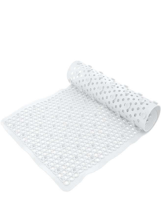 Bath Bliss Self-Draining Bathmat | Bathroom Tub and Shower Bath Mat | Anti-Slip Surface | Suction Cup Base | PVC Non Slip| Quick Dry | White - Image 1