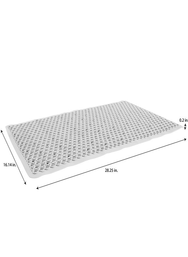 Bath Bliss Self-Draining Bathmat | Bathroom Tub and Shower Bath Mat | Anti-Slip Surface | Suction Cup Base | PVC Non Slip| Quick Dry | White - Image 4